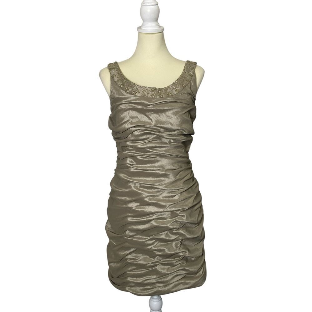 Vintage Y2K Cachet Fitted Ruched Bodycon Cocktail Dress Women's Size 10